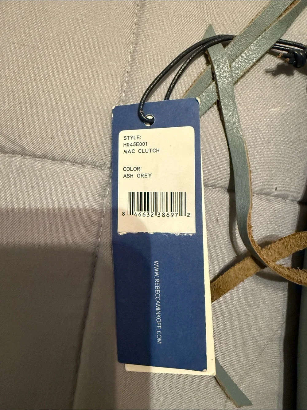 Rebecca Minkoff Leather Chain Strap Crossbody in Ash Grey